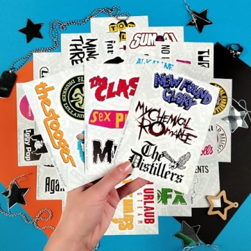 BulbaCraft 81Pcs Large Punk Stickers, Punk Rock Stickers, Band Decals, Metal Decals, Gifts for Women & Men