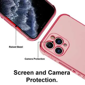 KANGHAR for iPhone 11 Pro Case for Women Girl, Plating Edge Cute Love Heart Soft TPU Bumper with 4 Corners Shockproof Protection Phone Case Cover for iPhone 11 Pro 5.8 Inch(Pink)
