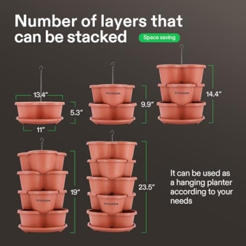 VIVOSUN Stackable Vertical Planter for Strawberries and Herbs