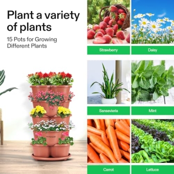 VIVOSUN Stackable Vertical Planter for Strawberries and Herbs