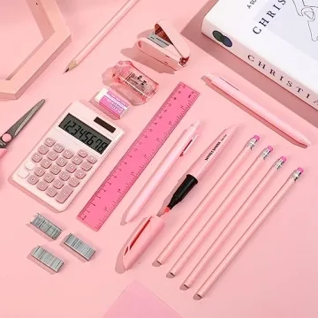 Cute Pink Back to School Supplies Set for Girls