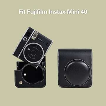 Rieibi Protective Case for Fujifilm Instax Mini 40, PU Leather Camera Case for Fuji Instax Mini 40 I...