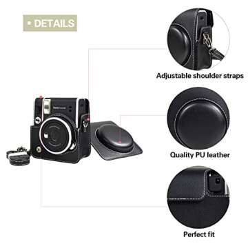 Rieibi Protective Case for Fujifilm Instax Mini 40, PU Leather Camera Case for Fuji Instax Mini 40 Instant Camera - mini 40 Bag Cover with Strap