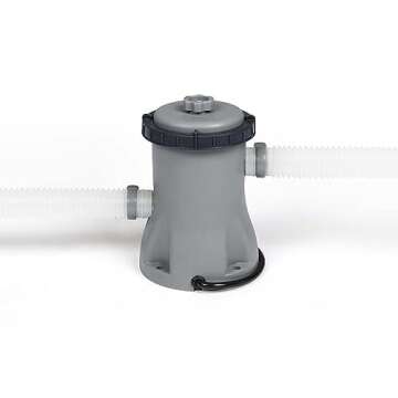 Bestway Steel Pro MAX 12 Foot x 30 Inch Round Metal Frame Above Ground Outdoor Backyard Swimming Pool Set with 330 GPH Filter Pump