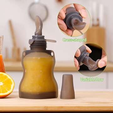 Haakaa Silicone Baby Food Spoon - Squeeze Feeding Spoon with Dust Cover, 4oz