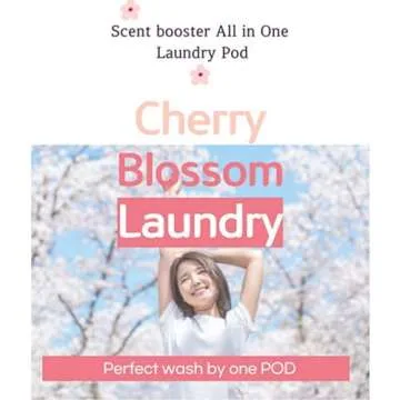 ROUGH & RAW, Laundry Detergent Pods, Cherry Blossom, Pink, High efficiency, Scent Booster, 30 count