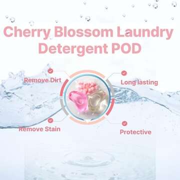 ROUGH & RAW, Laundry Detergent Pods, Cherry Blossom, Pink, High efficiency, Scent Booster, 30 count