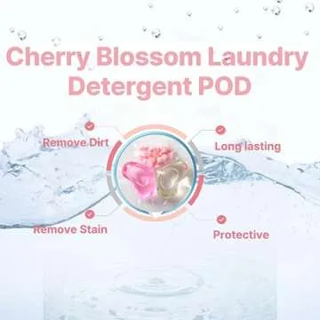 ROUGH & RAW, Laundry Detergent Pods, Cherry Blossom, Pink, High efficiency, Scent Booster, 30 count