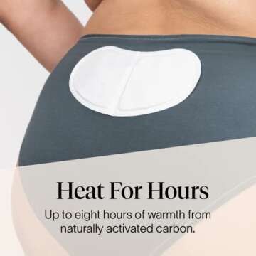 Cora Heat Relief Patch Soothe Cramps for up to 8 Hours with Heat from Activated Carbon | Adheres to ...
