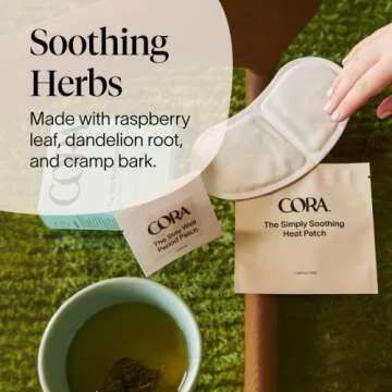 Cora Heat Relief Patch Soothe Cramps for up to 8 Hours with Heat from Activated Carbon | Adheres to Your Clothes to Ease Cramps Exactly Where You Need it (Pack of 1)