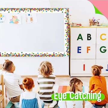 27 Feet Magnetic Border, 19 Sheet Confetti Bulletin Board Border Colorful Whiteboard Blackboard and Metal Surface Decoration for School, Office & Home Use, Easy to Install and Reusable (17” x 1.5”)
