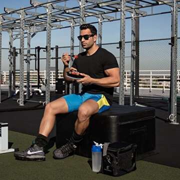 Evolutionize Meal Prep Insulated Lunch Bag - Meal Prep Cooler Bag Patented Lunch Box includes Portion Control Meal Prep Containers + Ice Pack (3 Meal, Black)