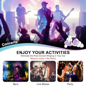Labeopuwu High Fidelity Earplugs Set, Reusable Ear Plugs for Noise Reduction, 2 Pairs Concert Ear Plugs and 1 Pair Ear Plug for Sleeping Noise Cancelling, Noise Sensitivity, Hearing Protection(Purple)