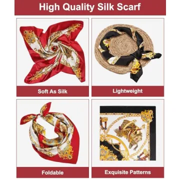 Stylish Senker Satin Hair Scarf Wrap for Women 35 Inches