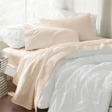 Bedsure King Size Sheets Set - 4 Pieces Soft King Sheets - Breathable & Cooling - Hotel Luxury - Easy Care Polyester Microfiber Bedding for Women, Men, Beige