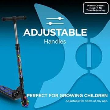 Hover-1 Nano Kick Scooter for Kids (5+ Year Old) | Features Lean-to-Turn Axle, Solid PU Tires & Slim-Design, 110 LB Max Weight, Safe for Kids, Black