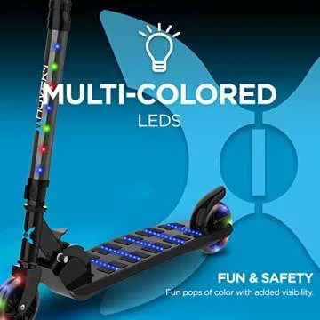 Hover-1 Nano Kick Scooter for Kids (5+ Year Old) | Features Lean-to-Turn Axle, Solid PU Tires & Slim-Design, 110 LB Max Weight, Safe for Kids, Black