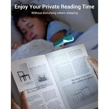 DEWENWILS USB Rechargeable Book Reading Light, Book Light Clip on for Reading in Bed, LED Eye Care Book Lamp for Kids, Bookworms, 2 Brightness Levels (Blue)