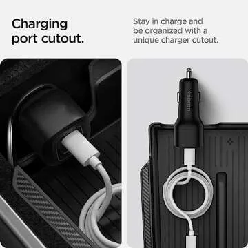 Spigen Armrest Console Organizer (Carbon Edition) Designed for Tesla Model 3/Y 2024/2023/2022 [Not Compatible with Model 3 2024 Refresh]