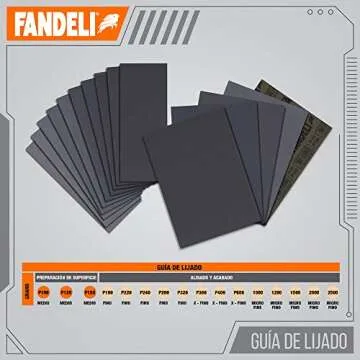 Fandeli Waterproof Sandpaper Assortment 36 Sheets 120-2500 Grit