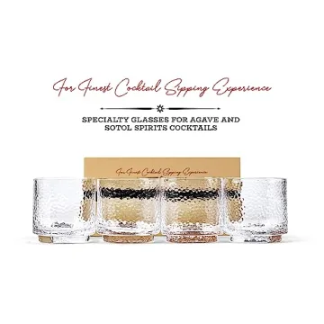 GLASSIQUE CADEAU Tequila Cocktail Glass Set of 4 Hammered