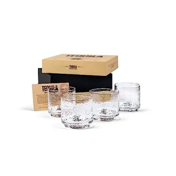 GLASSIQUE CADEAU Tequila Cocktail Glass Set of 4 Hammered
