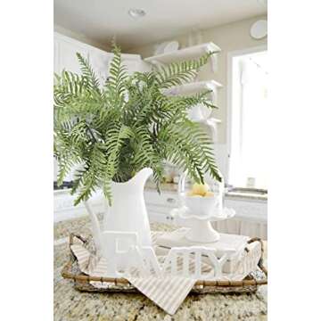 30" Artificial Boston Fern Plants Bushes Fake Shrubs Bush Greenery Plants Faux Fern Plant Large for Outdoors UV Resistant Garden Plants or Home Office Desk Indoor Decor 6pcs