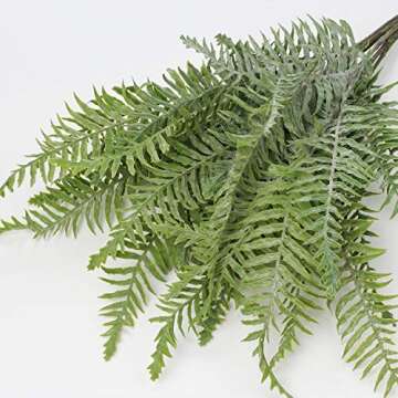 30" Artificial Boston Fern Plants Bushes Fake Shrubs Bush Greenery Plants Faux Fern Plant Large for Outdoors UV Resistant Garden Plants or Home Office Desk Indoor Decor 6pcs