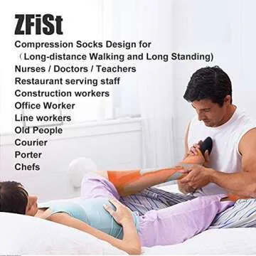 ZFiSt 3 Pair Sport Compression Socks Men Women, Compression Stocking Nurse Socks for Edema Travel