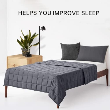 ZonLi Weighted Blanket for Adults: 60x80, 15 lbs, Grey