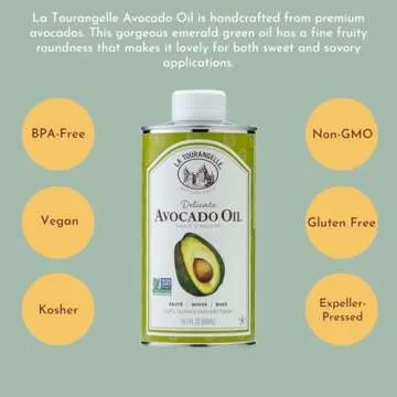 La Tourangelle, Avocado Oil, Handcrafted from Premium Avocados, Great for Cooking, as Butter Substitute, and for Skin and Hair, 8.45 fl oz