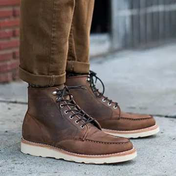 Stylish Thursday Diplomat Moc Toe Leather Boot for Men