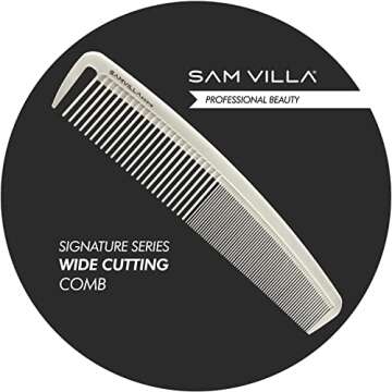 Sam Villa Signature Series Wide Cutting Comb Ivory - Professional & Smooth Styling