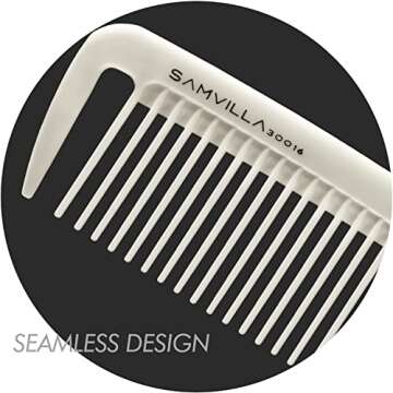 Sam Villa Signature Series Wide Cutting Comb Ivory - Professional & Smooth Styling