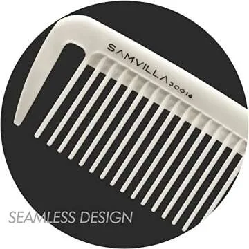 Sam Villa Signature Series Wide Cutting Comb Ivory - Professional & Smooth Styling