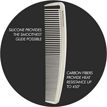 Sam Villa Signature Series Wide Cutting Comb Ivory - Professional & Smooth Styling