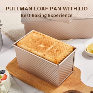 KTISSENSU Pullman Loaf Pan Non-Stick Bakeware for Bread