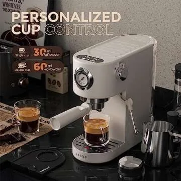 JASSY Espresso Coffee Machine 20 Bar Cappuccino Maker, Barista Espresso Maker for Home with Milk Frother Wand for Espresso/Cappuccino/Latte,Touch Screen Brewing Control,1376W, JS-106