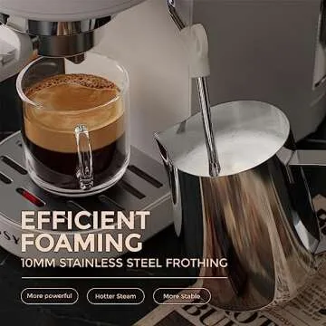 JASSY Espresso Coffee Machine 20 Bar Cappuccino Maker, Barista Espresso Maker for Home with Milk Frother Wand for Espresso/Cappuccino/Latte,Touch Screen Brewing Control,1376W, JS-106