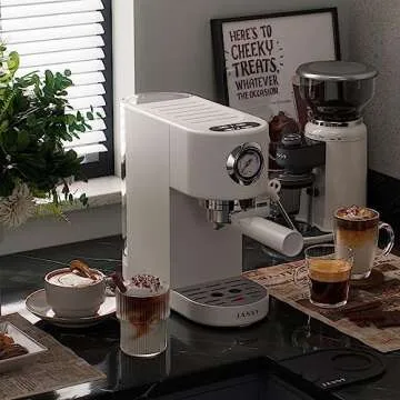 JASSY Espresso Coffee Machine 20 Bar Cappuccino Maker, Barista Espresso Maker for Home with Milk Frother Wand for Espresso/Cappuccino/Latte,Touch Screen Brewing Control,1376W, JS-106