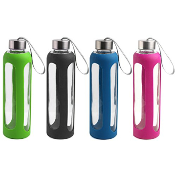 Estilo Reusable Glass Water Bottles 20 Oz Set of 4
