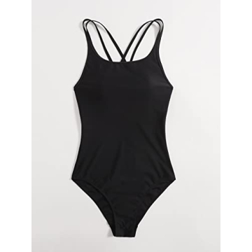 WDIRARA Floral Appliques One Piece Swimsuit for Summer