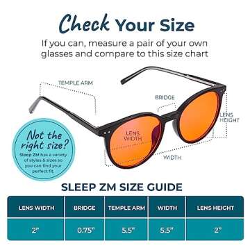 Sleep ZM Small Face 99% Blue Light Glasses - Computer, TV, Gaming - Improve Sleep by Naturally Produce Melatonin -Women + Men…