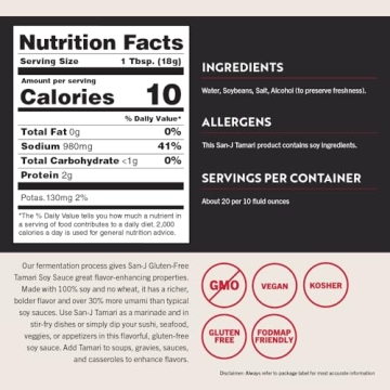 San-J Gluten Free Tamari Soy Sauce for Authentic Flavor