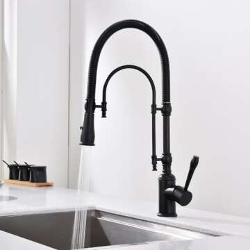 GICASA Copper Kitchen Faucet with 360 Swivel Sprayer