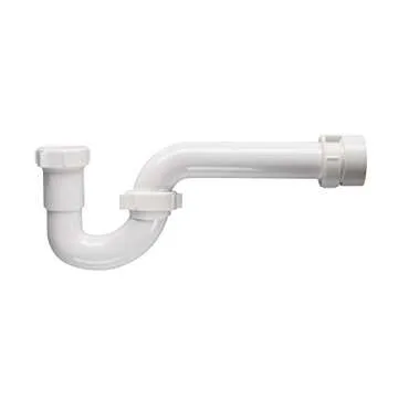 Keeney 400PVCK PVC P-Trap Pipe Kit with Reducing Washer and Adapter, 1-1/2-Inch or 1-1/4-Inch x 1-1/2-Inch, White