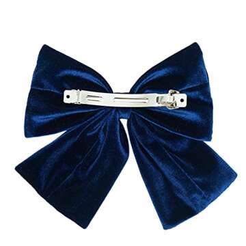 Spenlly 6.5 Inch Large Velvet Hair Bows Clip Big Hair Bow Alligator Clip Hair Barrettes Hair Accessories for Women Girls Kids Teens (Yellow)