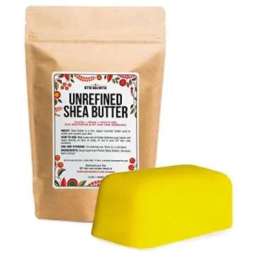 Better Shea Butter Yellow Shea Butter | Authentic, African, Unrefined | Use for Hair, Soap Making, DIY Lotions | 1 LB (16 oz) block