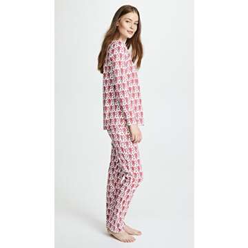 Roller Rabbit Women's Monkey PJ Set, Pink, XS