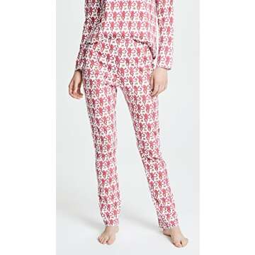 Roller Rabbit Women's Monkey PJ Set, Pink, XS